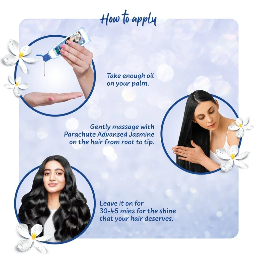 Hair Oil- Parachute Advanced Jasmine Non-Sticky Hair Oil that is enriched with Coconut Oil, Vitamin-E, and Jasmine Extracts to Nourish and Moisturize Hair - 45ml