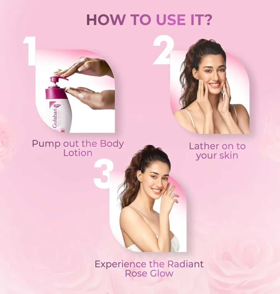 Lotions & Moisturizers- Dabur Gulabari Moisturizing Rose Glow Body Lotion for Dull & Dry Skin 200ml