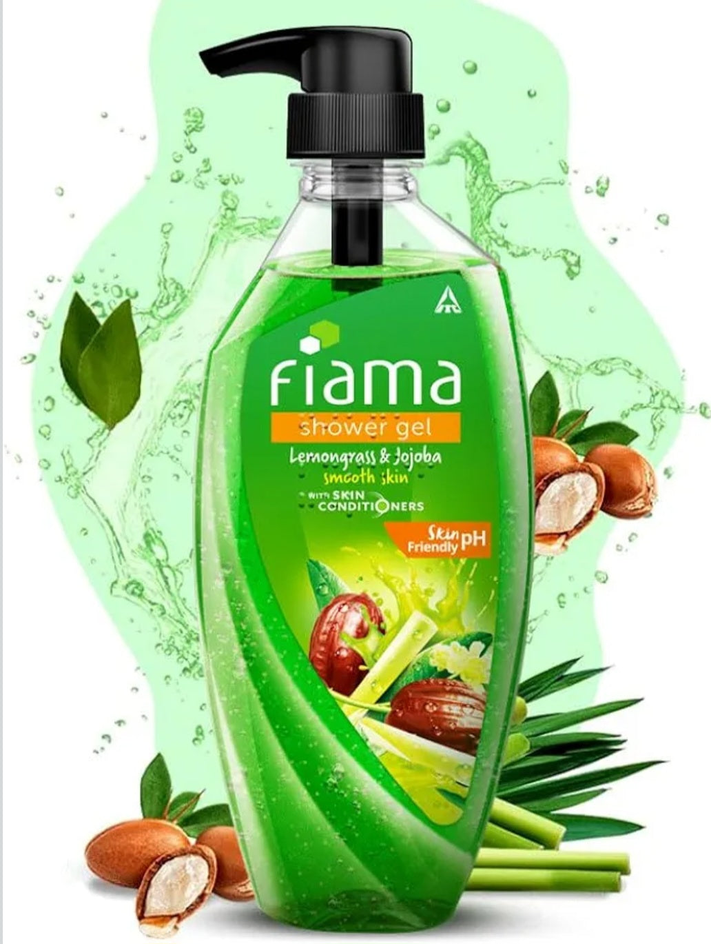 Body Wash & Shower Gel- Fiama Skin PH Friendly Shower Gel enriched with Lemongrass & Jojoba which Smoothes and Conditioners the Skin - 500ml