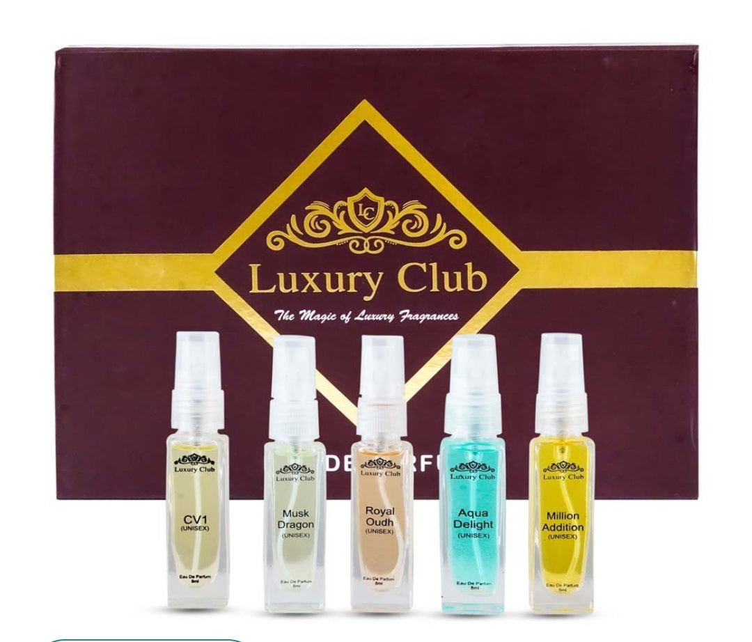 Perfumes & Deodorants- LUXURY CLUB Eau De Parfum Gifts Set of 5 Different Magical Luxury Fragrances 40ml (8ml each)