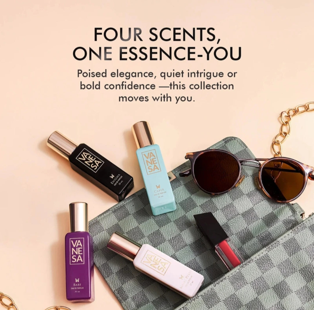 Perfumes & Deodorants- VANESA Divine Perfume Gift Set of 4 Perfumes (Shero, Magic Pearl, Mystique & Oud Love) 80ml (20ml each)