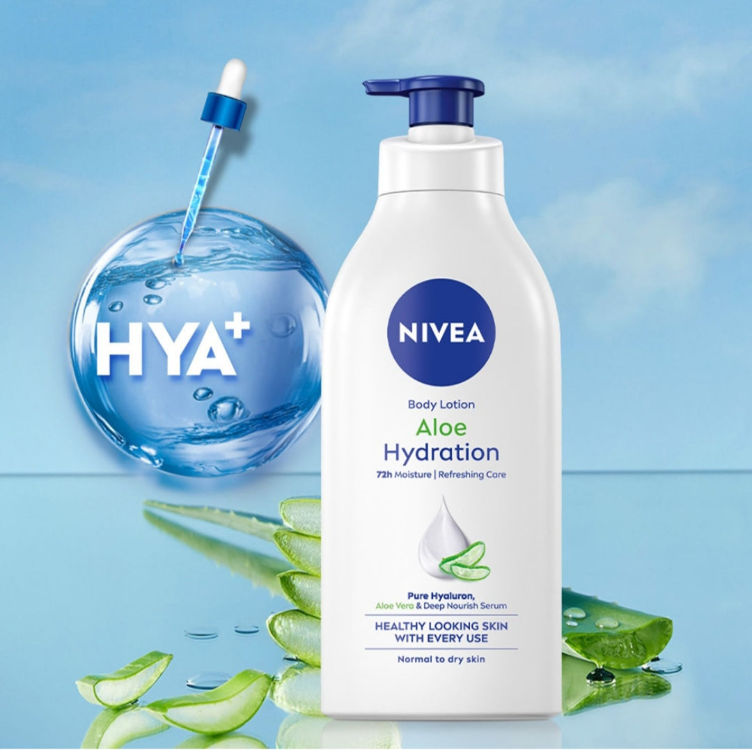 Lotions & Moisturizers- Nivea 5in1 Aloe Hydration 48 Hours Complete Care Refreshing Moisture Body Lotion for All Skin Types 75ml