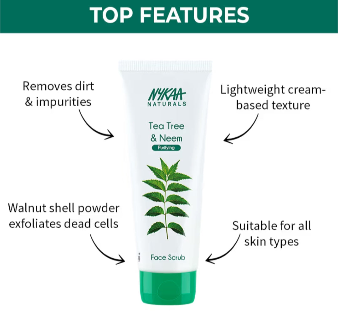 Face Scrub- Nykaa Naturals Tee Tree & Neem Purifying Face Scrub 100gm