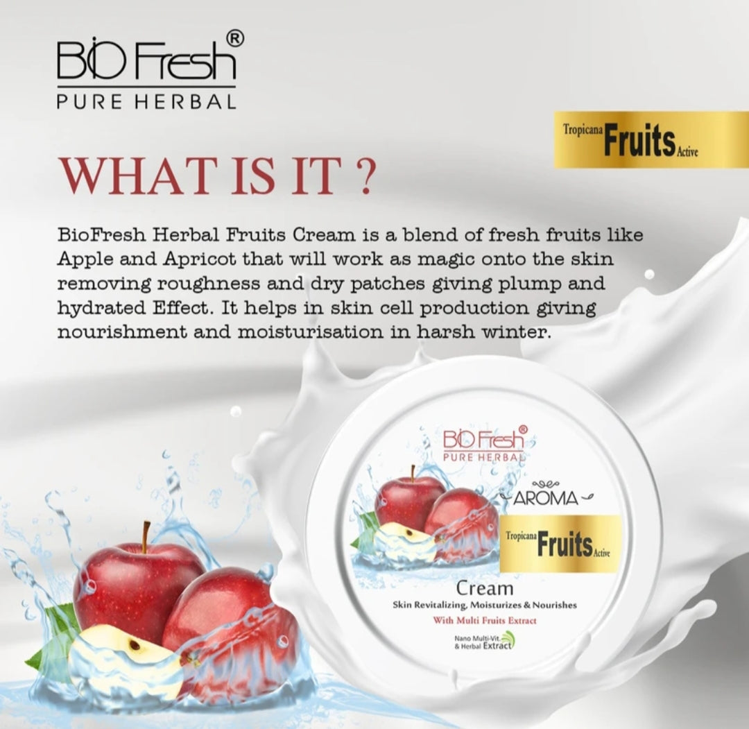 Lotions & Moisturizers- BioFresh Pure Herbal Aroma Tropicana Fruits Skin Moisturizing Cream with Multi Fruits Extract which Revitalizes, Moisturizes & Nourishes the Skin 200ml