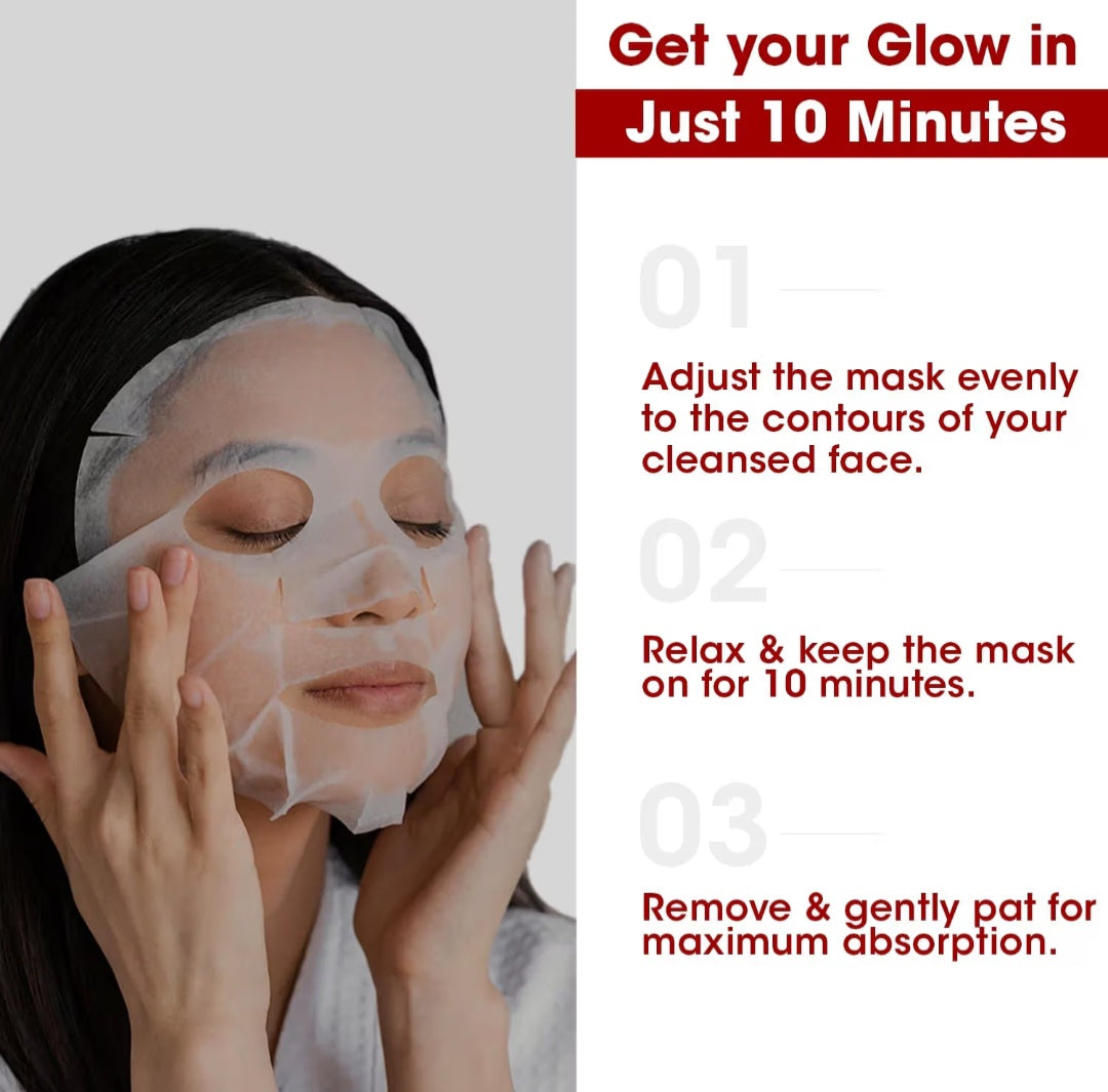 Face Sheet Mask- TAC Ayurveda's Kumkumadi Serum Sheet Mask with Saffron for Radiant & Youthful Skin 22ml
