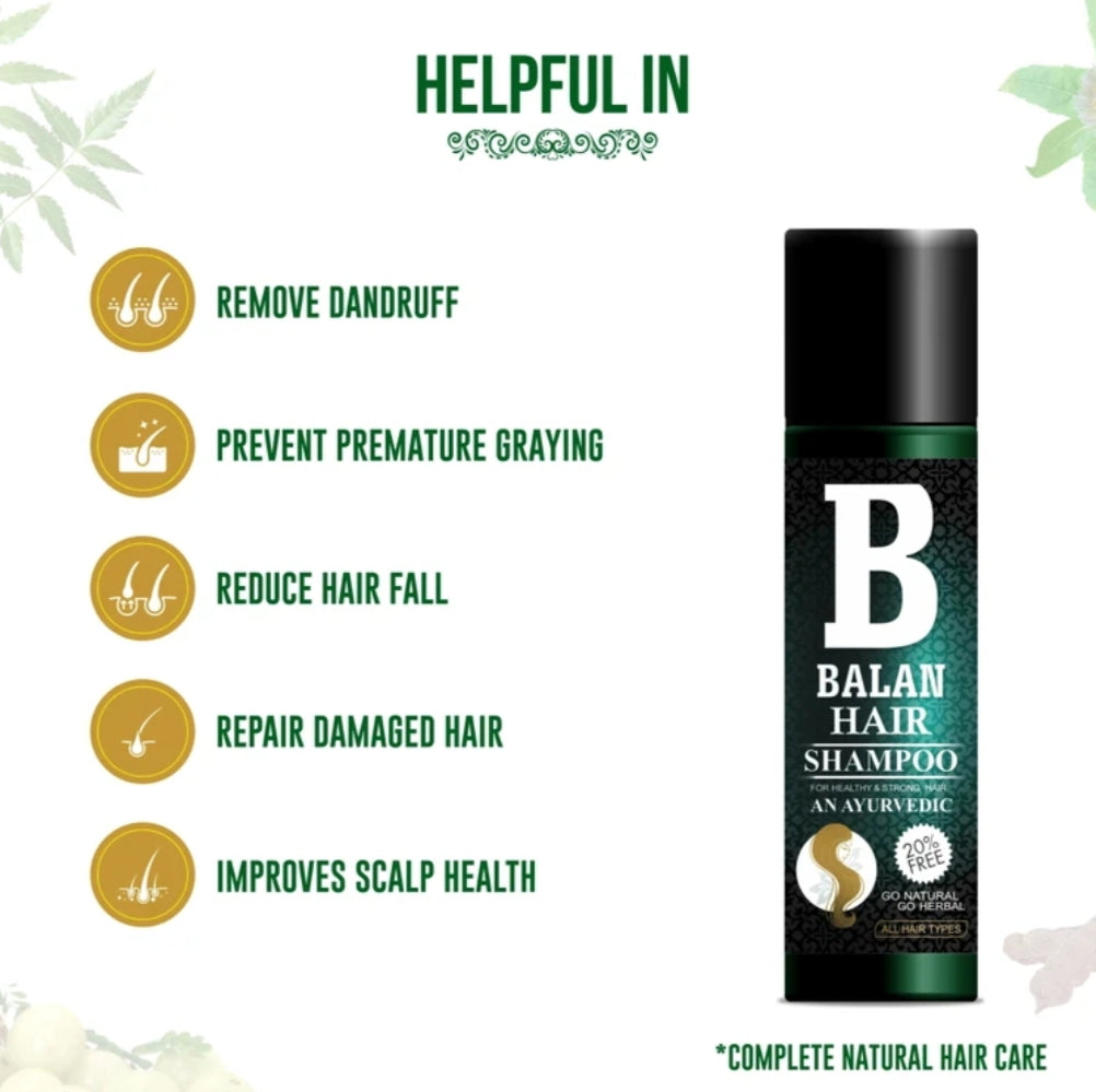Hair Shampoo- Balan Ayurvedic Hair Shampoo Combo 120ml each (100ml + 20ml Free)