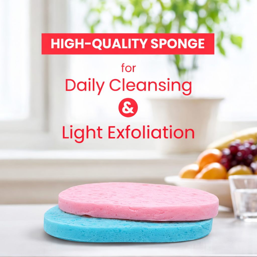 Makeup Puffs, Sponges & Blenders- Sweet Beauty Exfoliate Premium Quality Facial & Makeup Cleansing Sponges - Pack of 2 Pieces