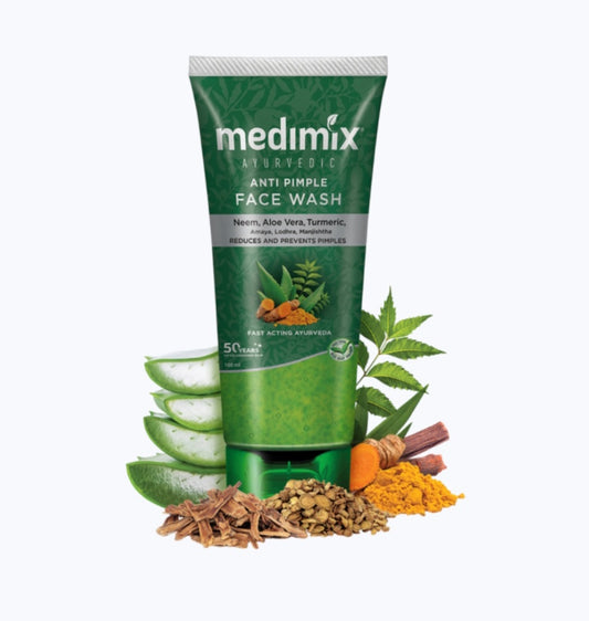 Face Wash- Medimix Ayurvedic Anti Pimple Face Wash with Neem, Aloe Vera and Turmeric which Reduces and Prevents Pimples 100ml