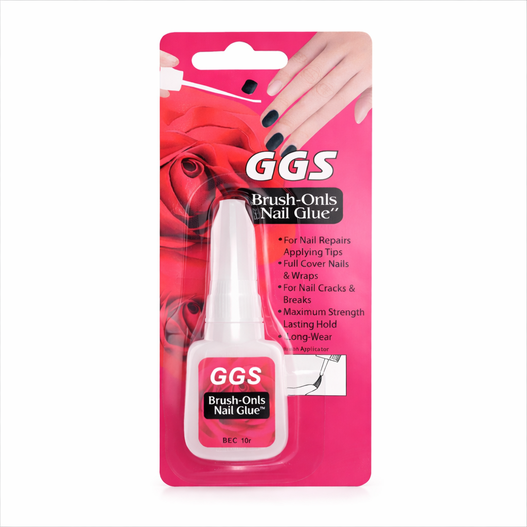 Makeup Nail Glue- GGS Strong Hold Nail Glue with Built-In Brush