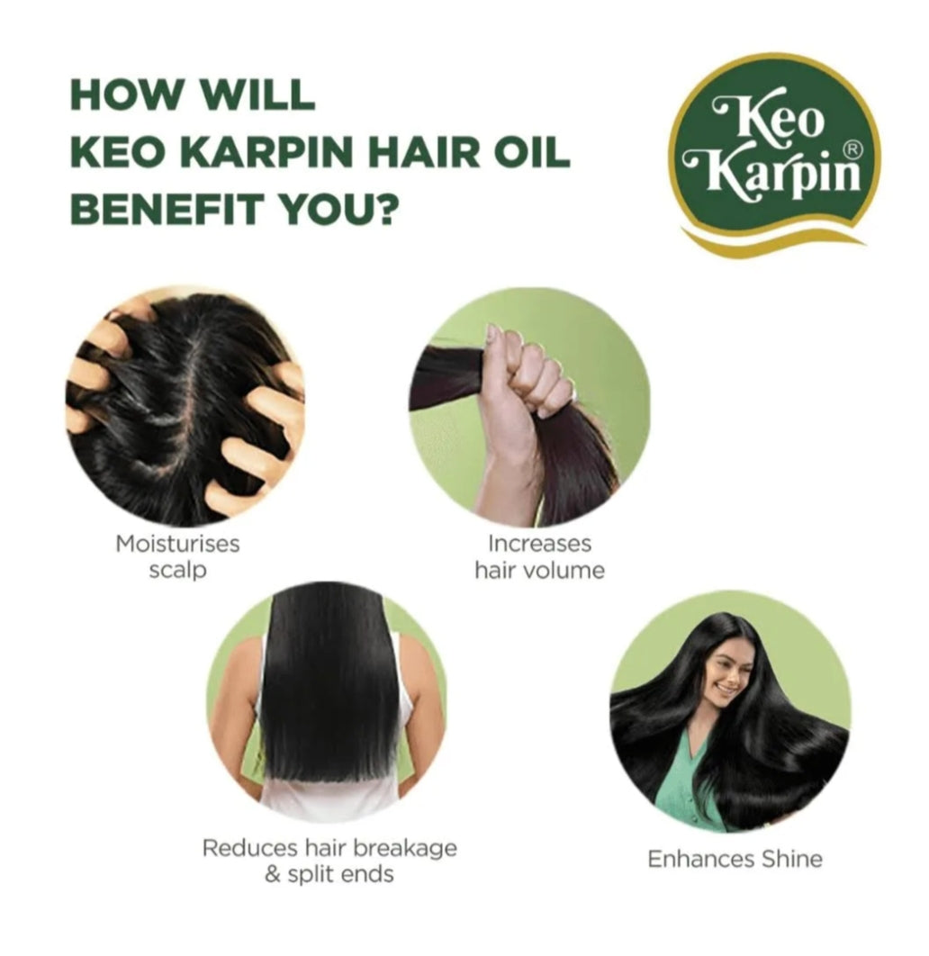 Hair Oil- Keo Karpin Lightweight & Non-Sticky Hair Oil with Olive Oil & Vitamin-E for Smooth, Soft and Shiny Hairs - 100ml