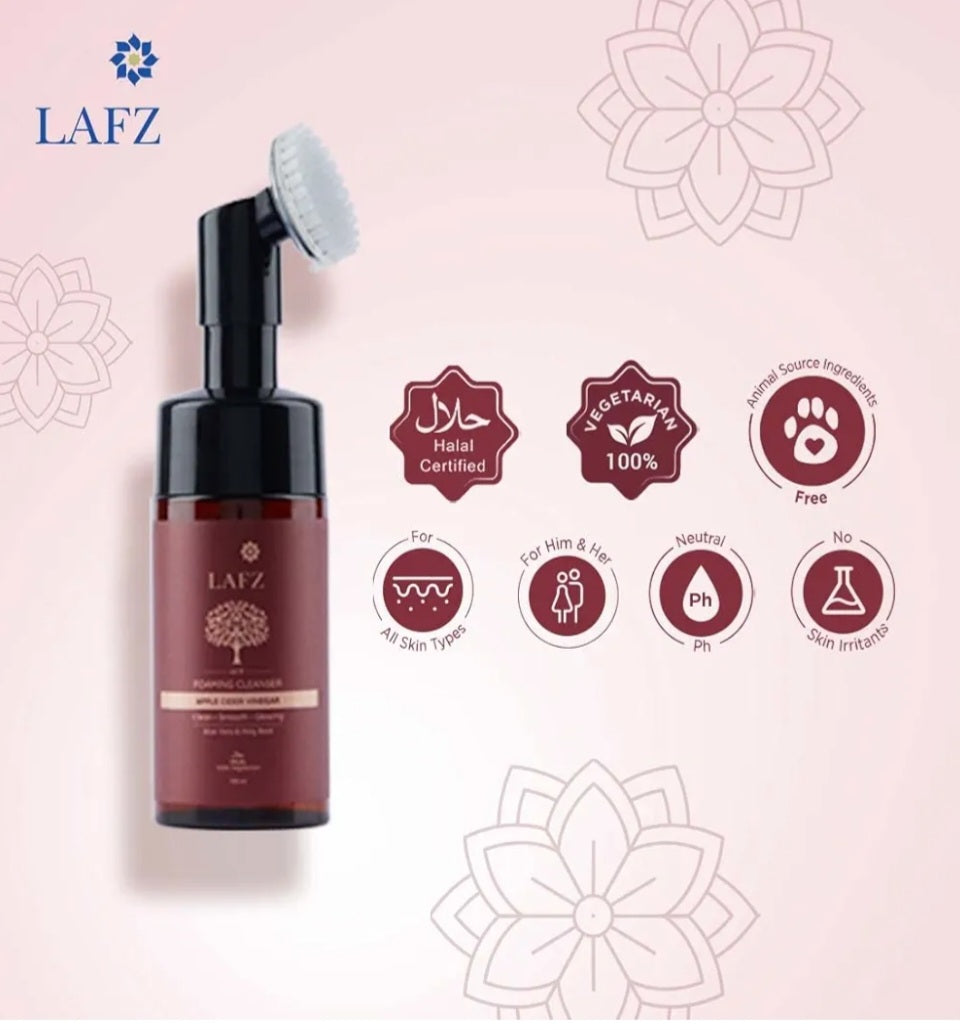 Face Wash- LAFZ Apple Cider Vinegar Foaming Face Wash with Aloe Vera & Holy Basil for Clean, Smooth & Glowing Skin 100ml