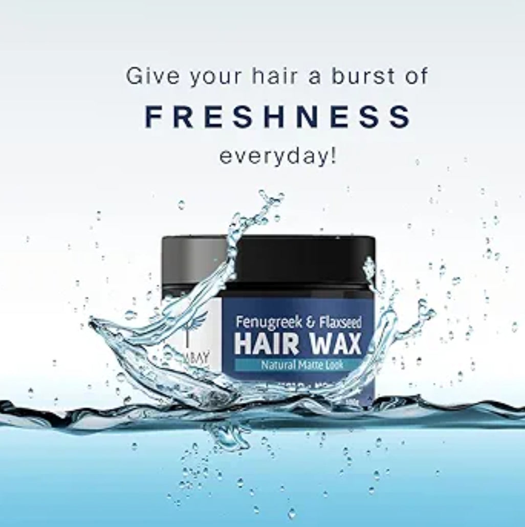 Men's Shaving, Styling and Grooming- Bombay Shaving Company's Natural Matte Look Hair Styling Wax enriched with Fenugreek & Flaxseed for Strong Hold & No Greying 100gm