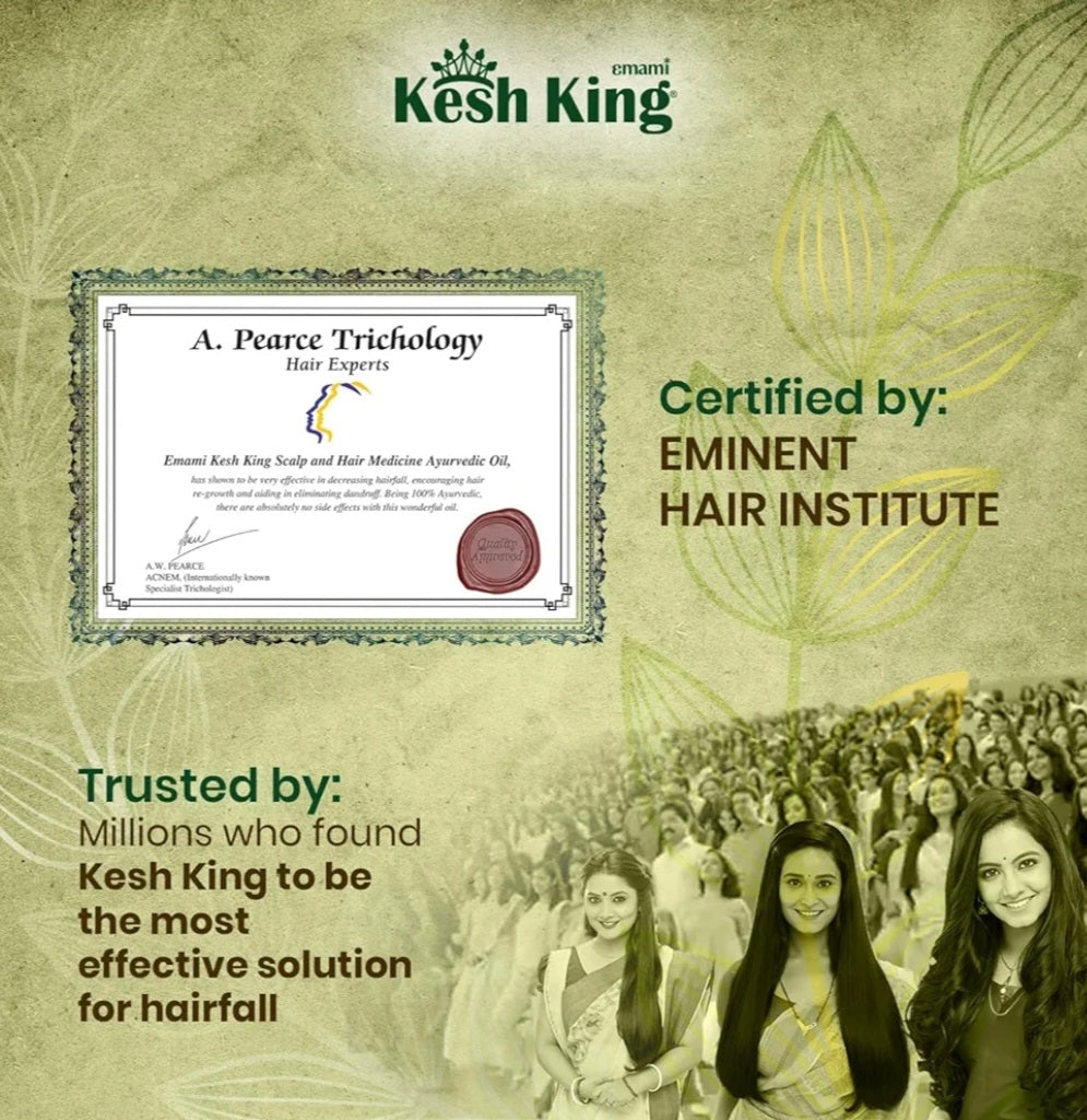 Hair Oil- Kesh King Ayurvedic Hair Oil made from 21 Therapeutic Herbs which Reduces Hair Fall and Grows New Hairs 100ml
