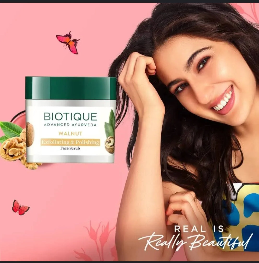 Face Scrub- Biotique Advanced Ayurveda Walnut Exfoliating & Policing Face Scrub 50gm