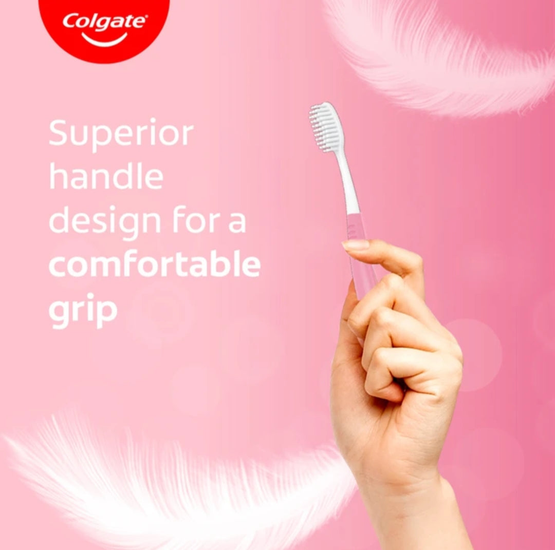 Tooth Brush- Colgate Sensitive Mega Saver Pack of 4 Feather Touch Soft Toothbrushes Designed for Sensitive Teeth