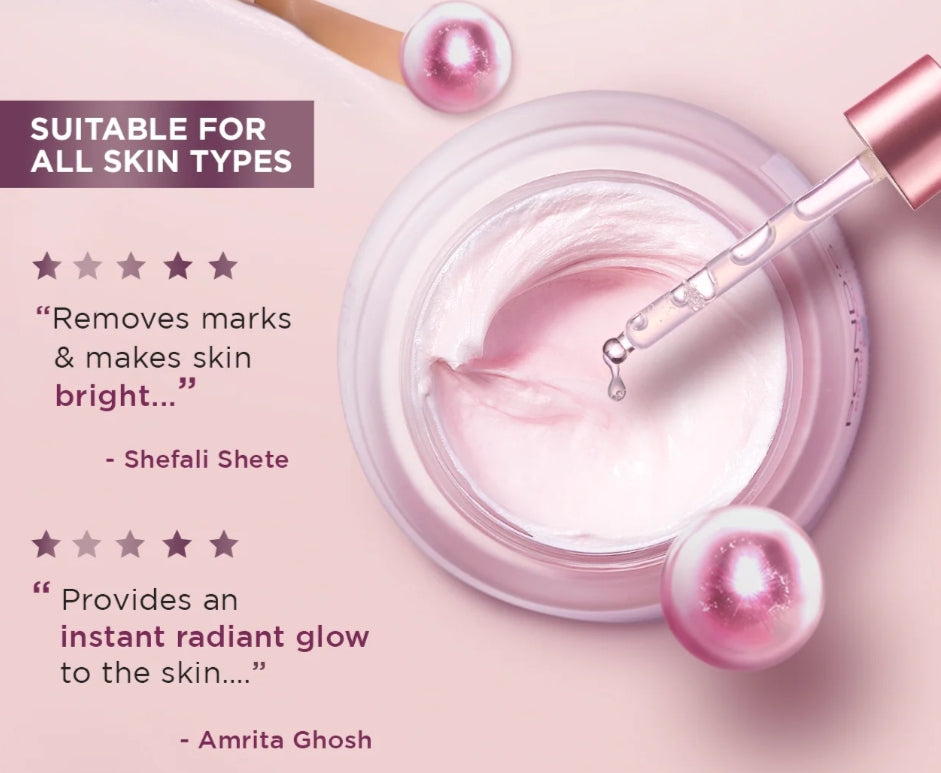 Brightening & Glowing Cream- POND'S Bright Beauty Serum Cream with Niacinamide and Pure Vitamin-B3 (98%). Anti Spot Formula with SPF-15 PA++ 35gm