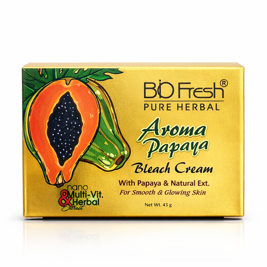 Bleach Cream- BioFresh Aroma PAPAYA Bleach Cream with Papaya & Natural Extract for Smooth & Glowing Skin 43gm (Bleach Cream 35gm & Accelerator 8gm)