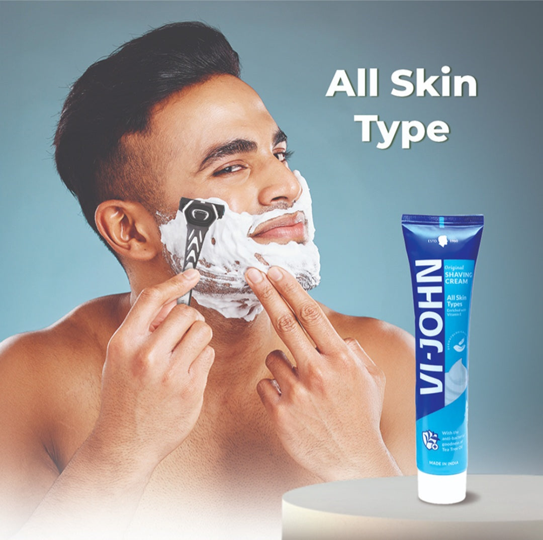 Shaving Cream- Vi-John Original Shaving Cream for all Skin Type 124gm (2 Pieces)