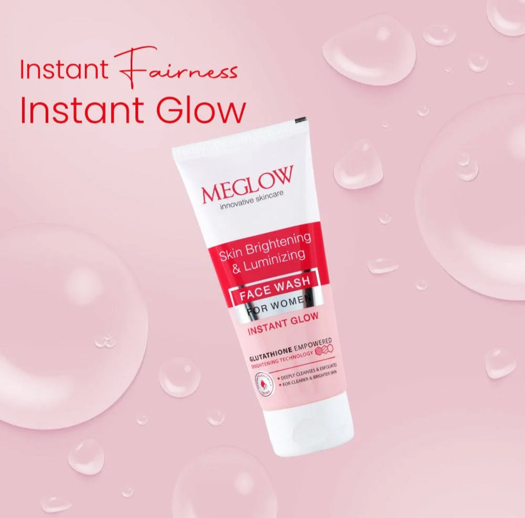 Face Wash- MEGLOW Glutathione Empowered Skin Brightening & Luminizing Face Wash for Women 70ml