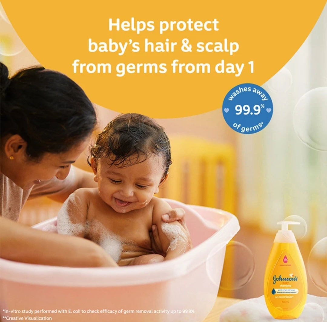Baby Care Products- Johnson's Baby Shampoo with Coconut Based Cleansers which is Gentle on Hair and Mild to Eyes - 100ml