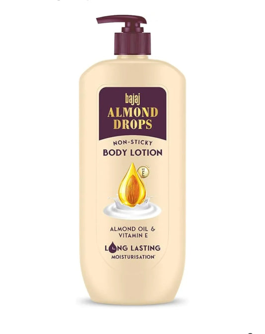 Lotions & Moisturizers- Bajaj Almond Drops Non-Sticky Body Lotion (Long Lasting Moisturisation) with Almond Oil & Vitamin-E 400ml