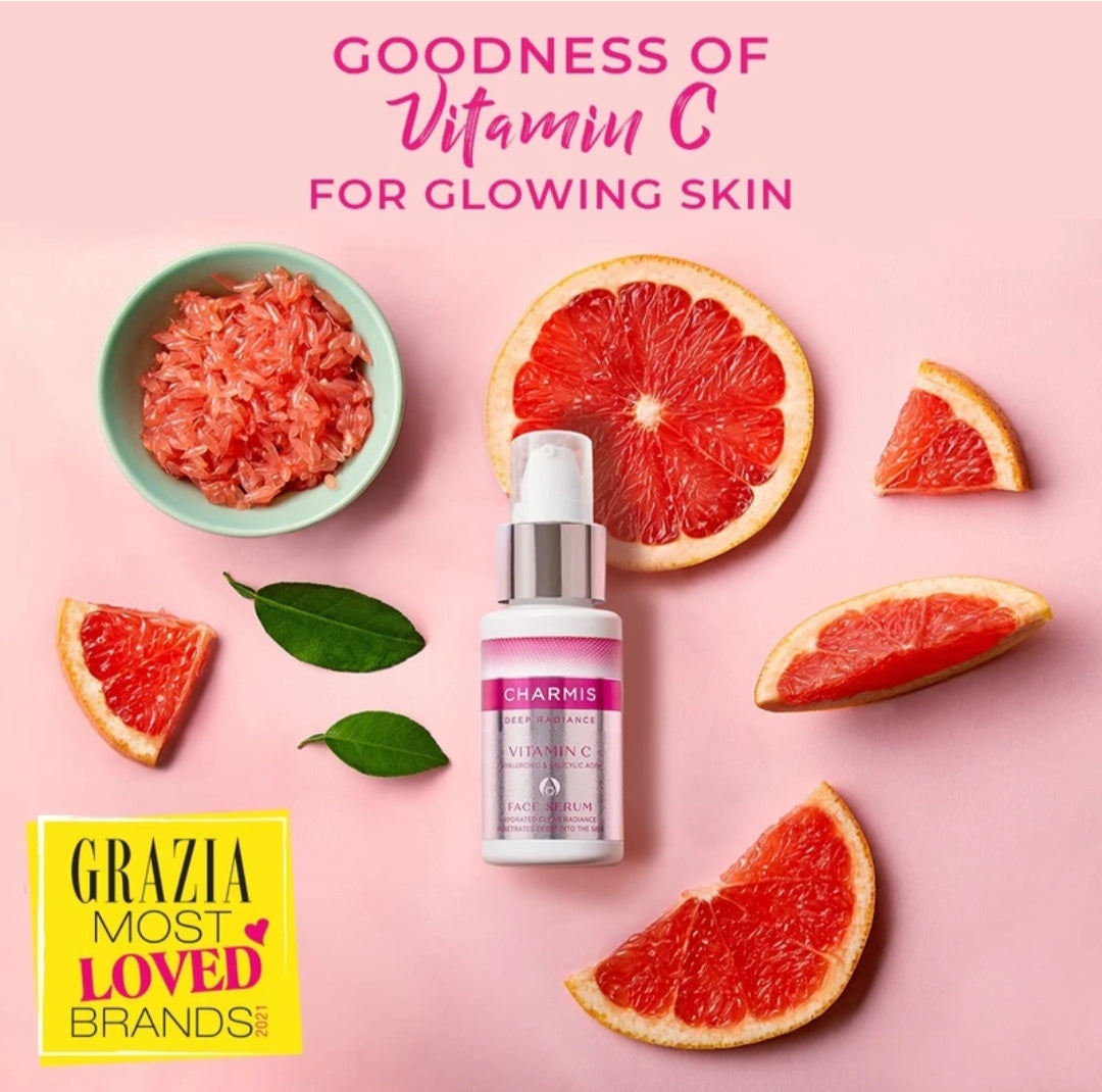Face Serum- Charmis Deep Radiance Vitamin-C Hyaluronic & Salicylic Acid Face Serum 30ml
