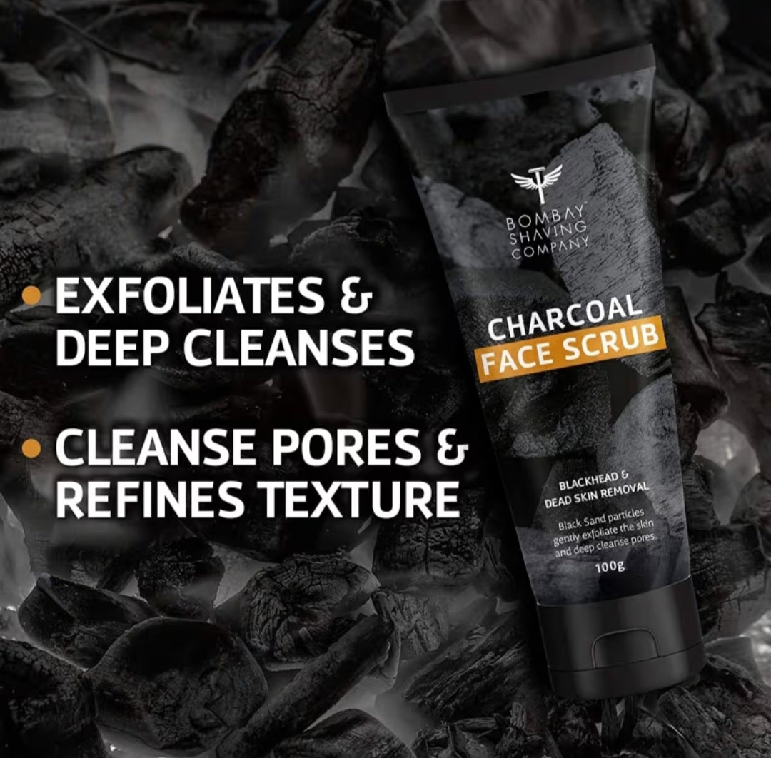 Face Scrub- Bombay Shaving Company's Sulphate Free & Paraben Free Charcoal Face Scrub which Eliminates Blackheads and Removes Dead Skin 100gm