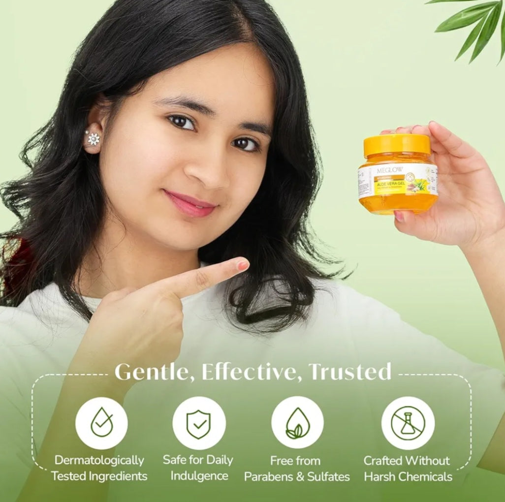 Aloe Vera Gel- MeGlow Nourishing Aloe Vera Gel with Kesar & Chandan 100gm