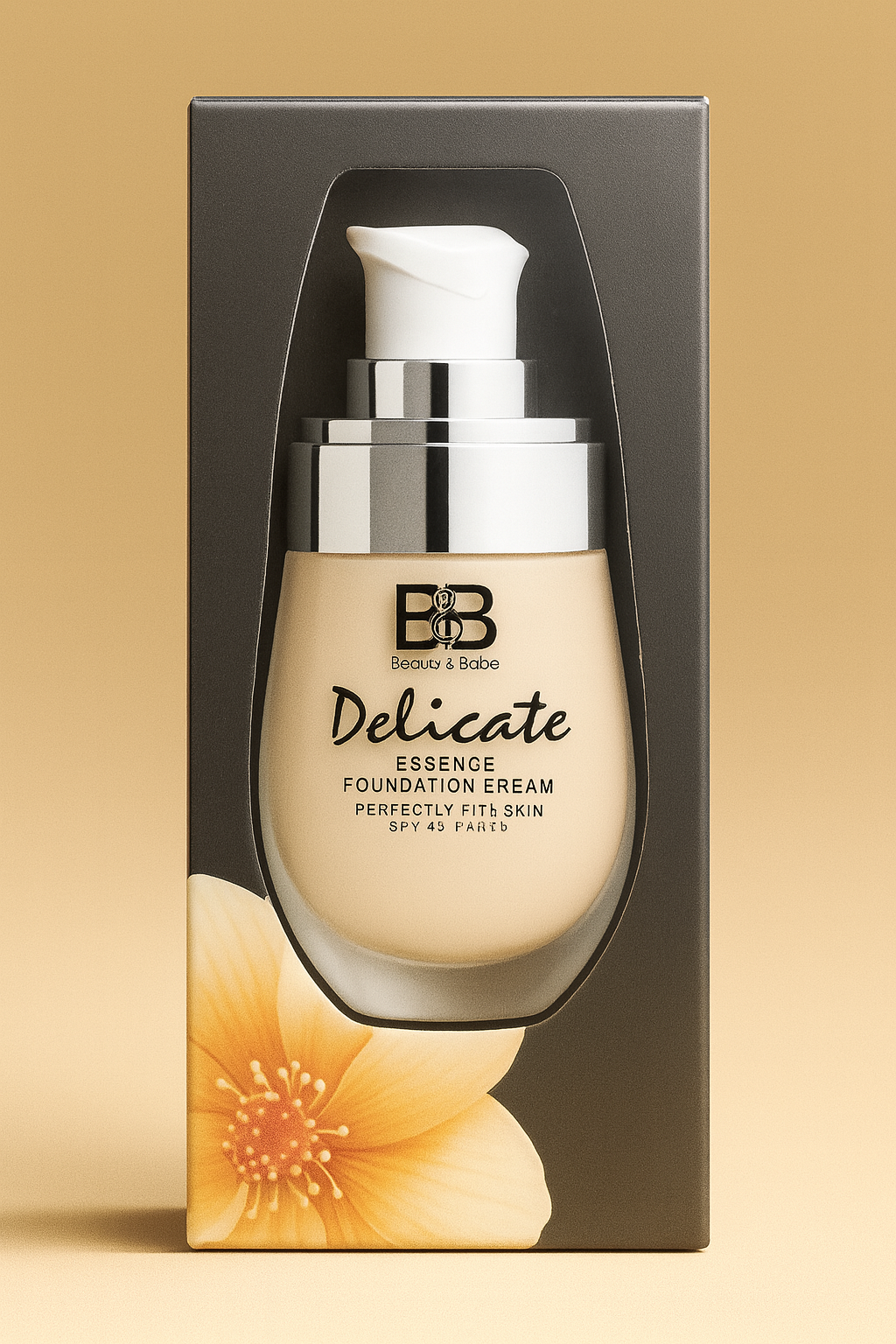 Makeup Foundation- BB (Beauty & Babe) Delicate Essence Foundation Cream with SPF 45 PA+++ which Fits Perfectly in Skin and gives Glossy Appearance - 30ml