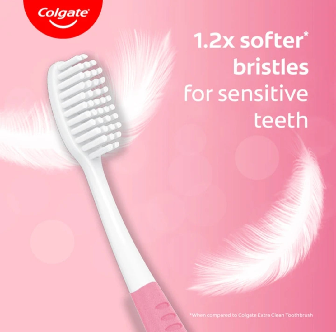 Tooth Brush- Colgate Sensitive Mega Saver Pack of 4 Feather Touch Soft Toothbrushes Designed for Sensitive Teeth