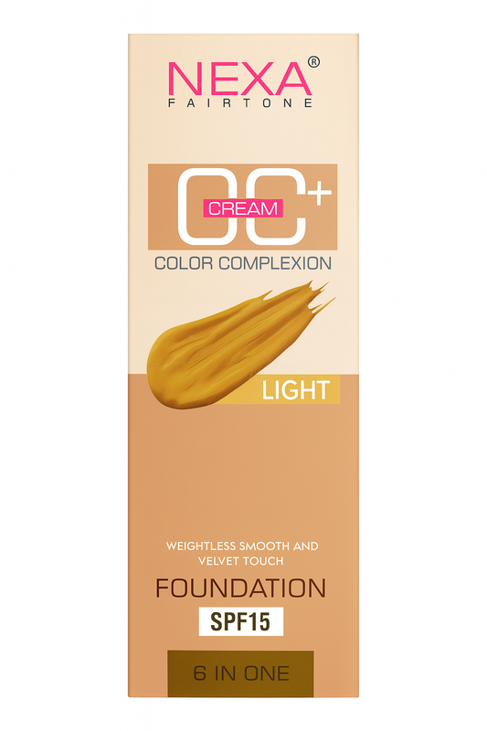 Makeup BB & CC Cream- Nexa Fairtone's Color Complexion (CC) 6-in-1 Light Foundation Cream with SPF-15 for Weightless Smooth and Velvet Touch 50gm