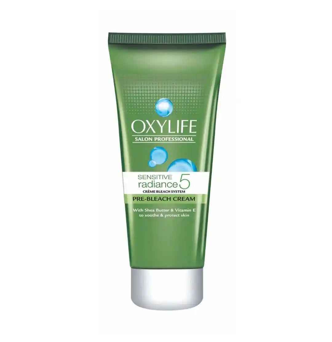 Bleach Cream- OXYLIFE Salon Professional's Aloe Vera enriched SENSITIVE Radiance-5 Bleach Cream with Active Oxygen for Sensitive Skin 310gm (Bleach Cream 210gm, Powder Activator 30gm, Pre-Bleach Cream 35gm & Post-Bleach Cream 35gm)