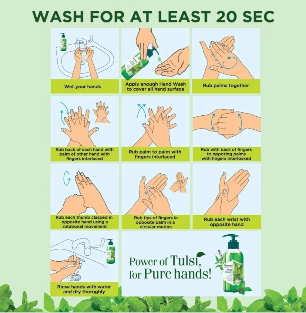 Hand Wash- Himalaya Pure Hands Tulsi Purifying PH Balanced Hand Wash which Purifies, Keeps Hands Clean & Healthy and gives Germ Protection upto 99.9% - Refill Value Pack 185ml