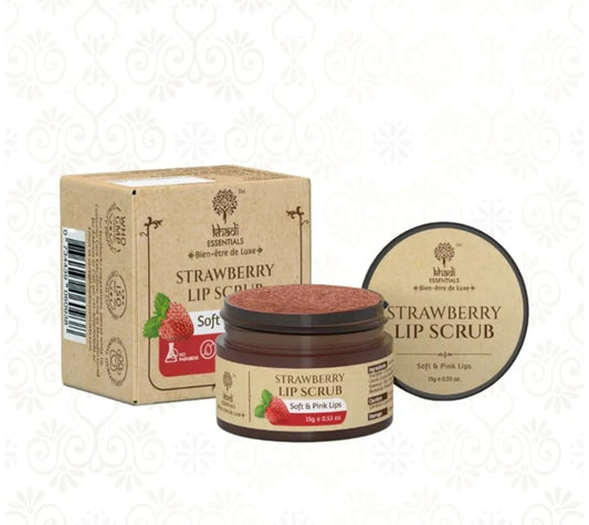 Lip Scrub- Khadi Strawberry Lip Scrub for Soft & Pink Lips 15gm