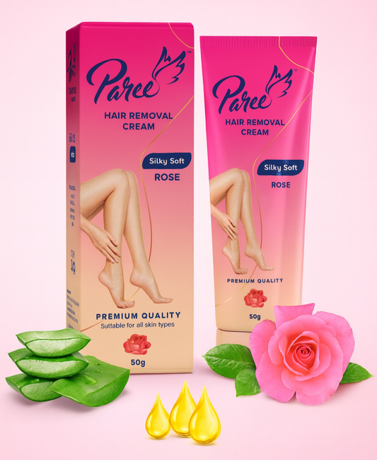 Hair Removal- Paree Premium Quality Silky Soft Hair Removal Cream with Rose Extract suitable for all skin types 50gm