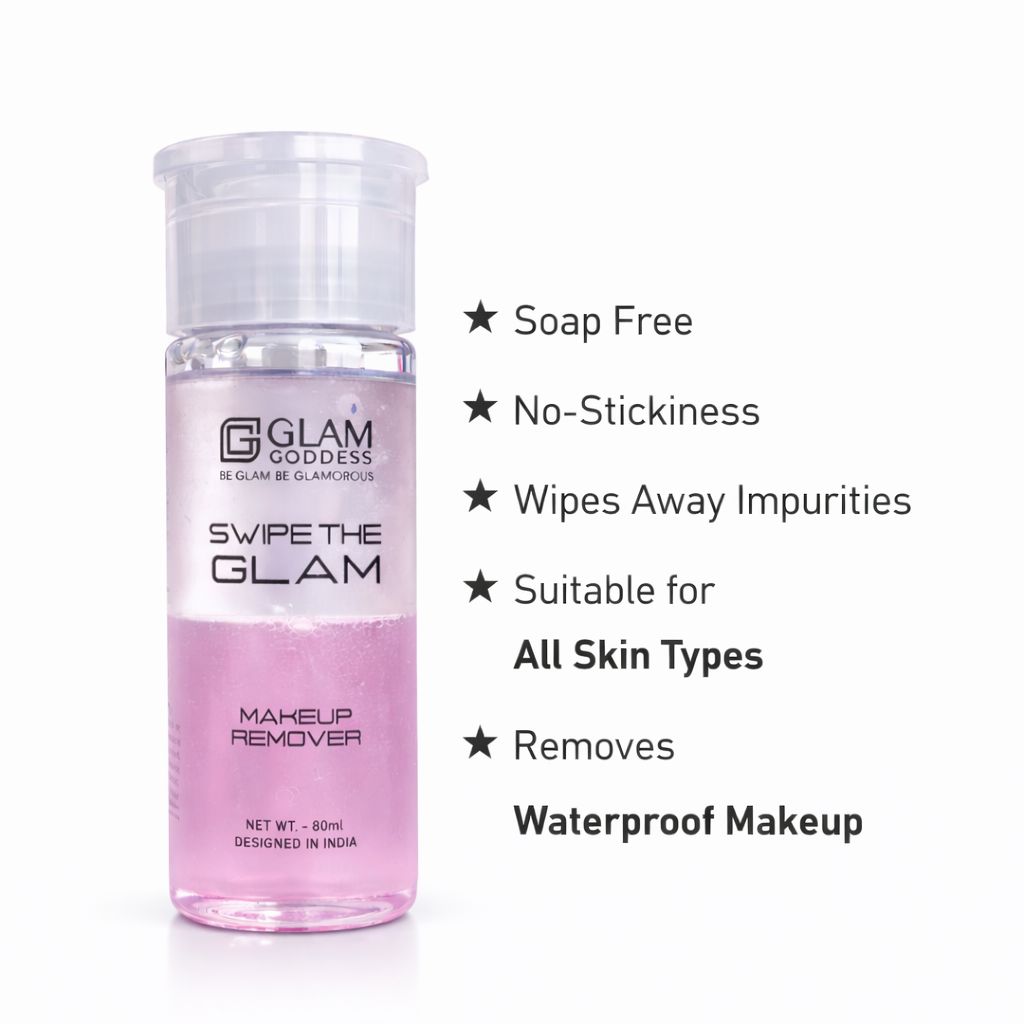 Makeup Remover- GLAM Goodness's Swipe The GLAM Makeup Remover Pink - 80ml