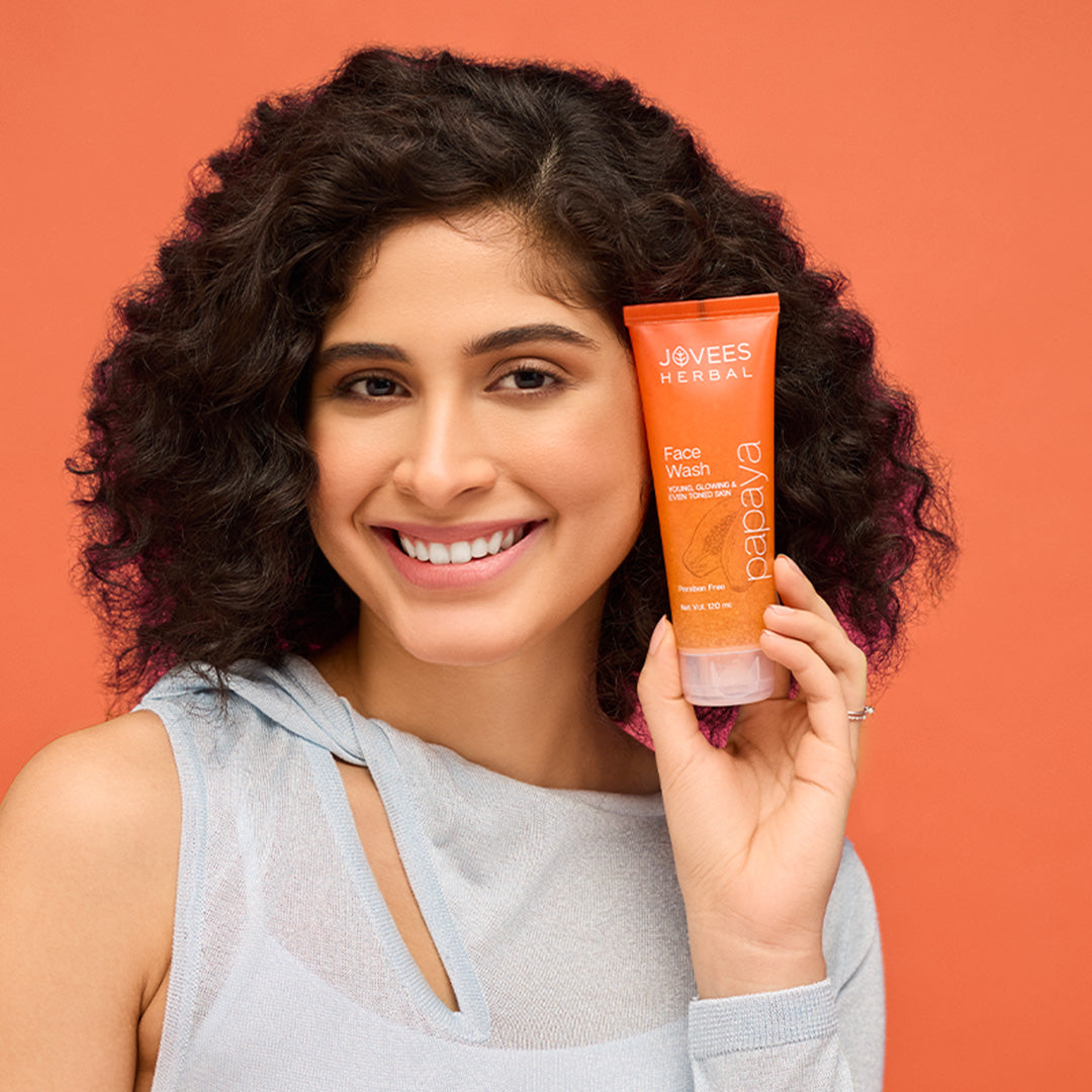 Face Wash- JOVEES Herbal's Paraben Free PAPAYA Face Wash for Young, Glowing and Even Toned Skin - 50ml