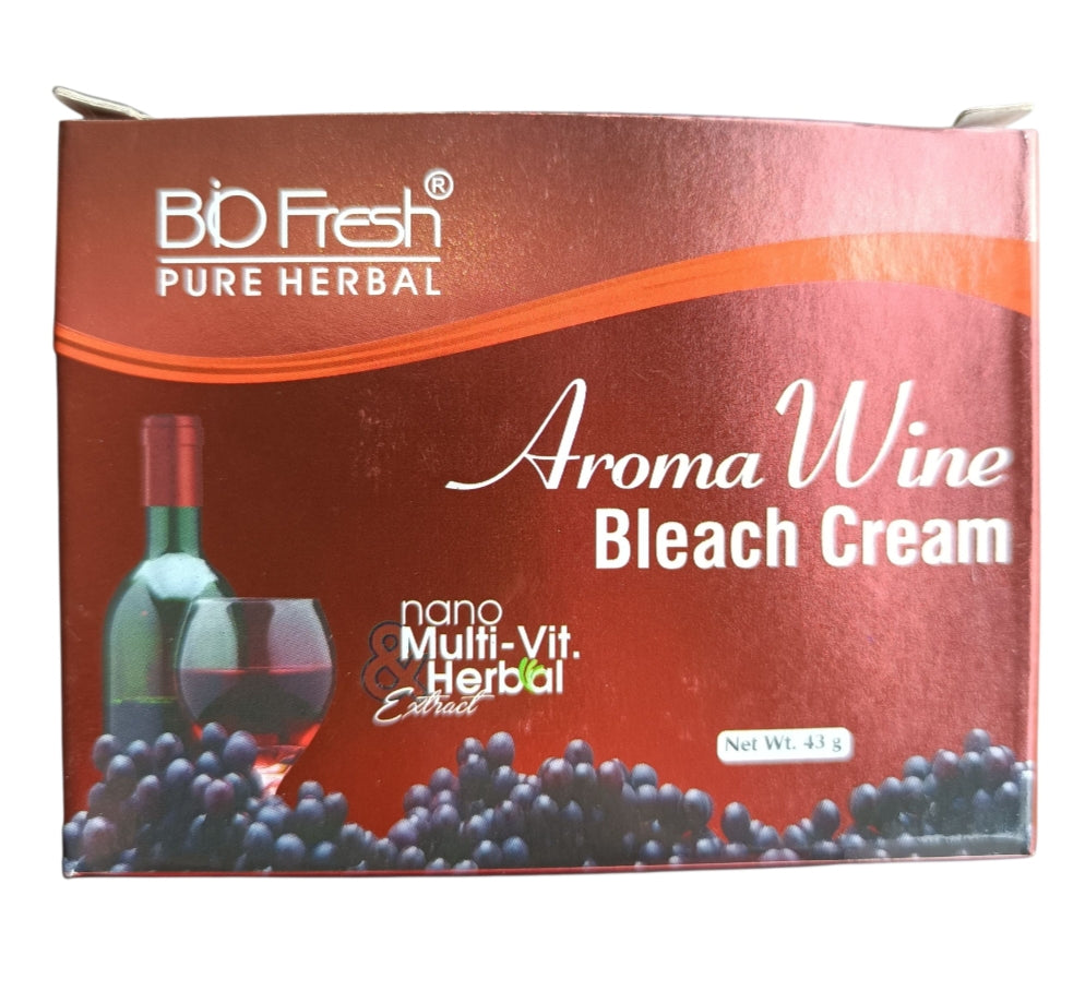 Bleach Cream- BioFresh Aroma WINE Bleach Cream for Smooth & Glowing Skin 43gm (Bleach Cream 35gm & Accelerator 8gm)
