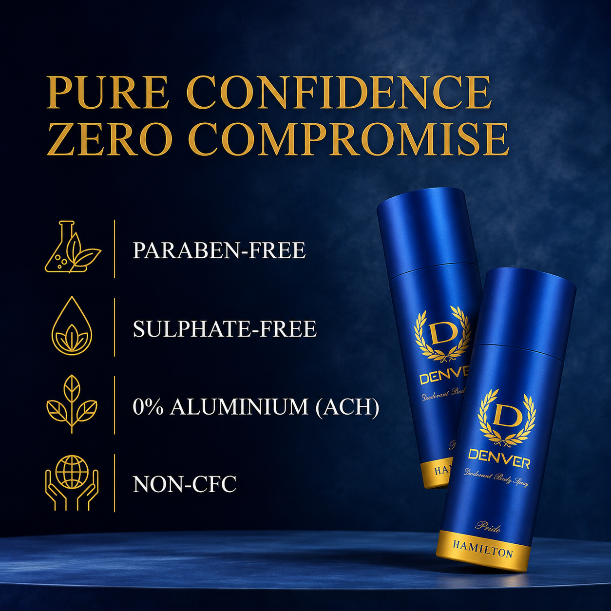 Perfumes & Deodorants- DENVER Hamilton PRIDE Long-Lasting Fragrance Deodorant Body Spray for the Real Men - 150ml