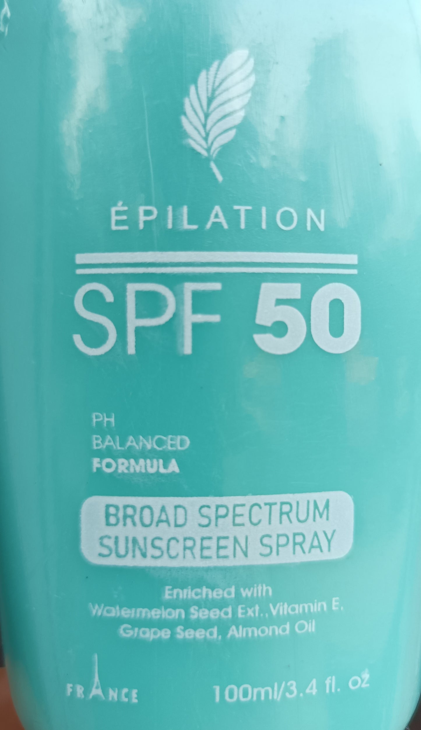 Sunscreen- Epilation SPF 50 PH Balanced Formula Broad Spectrum Sunscreen Spray Enriched with Watermelon Seed Extract, Vitamin-E, Grape Seed and Almond Oil 100ml