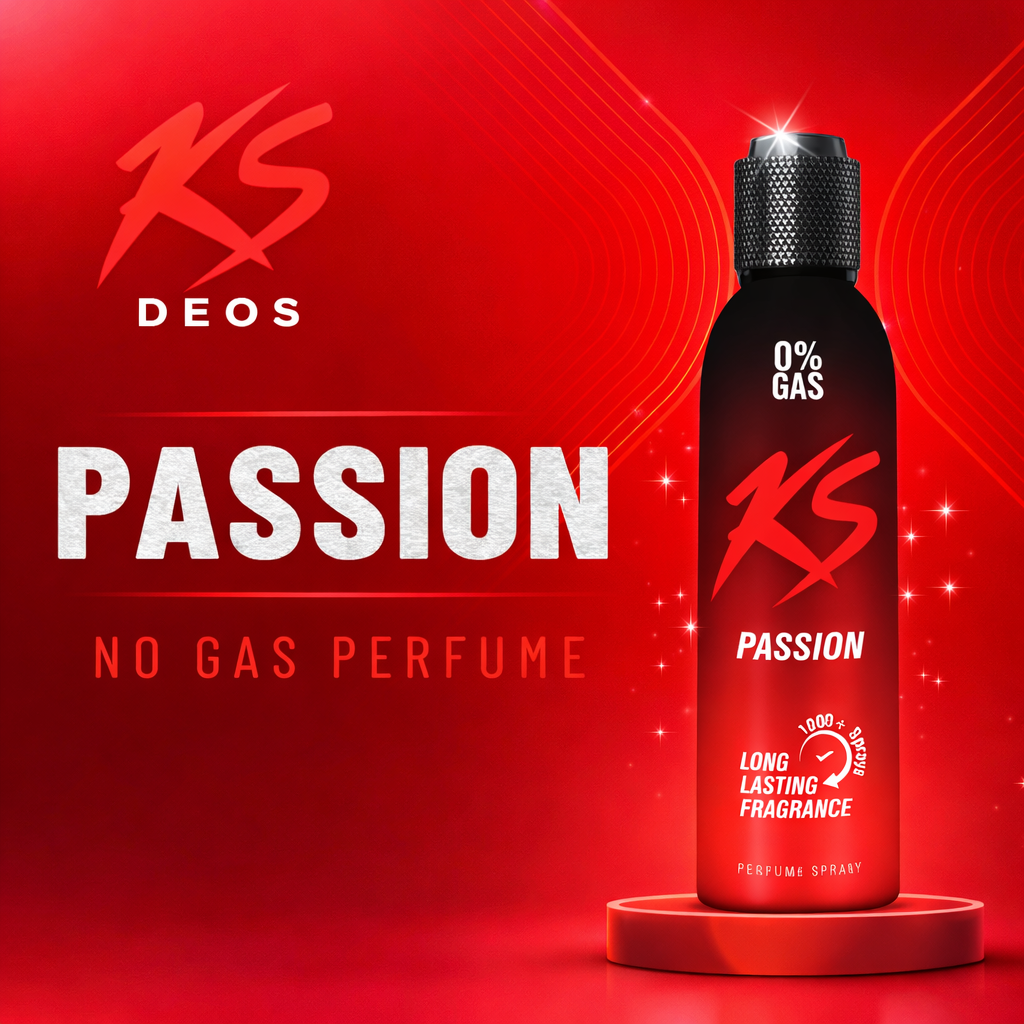 Perfumes & Deodorants- KS PASSION 0% Gas Long-Lasting Fragrance Perfume Body Spray - 150ml