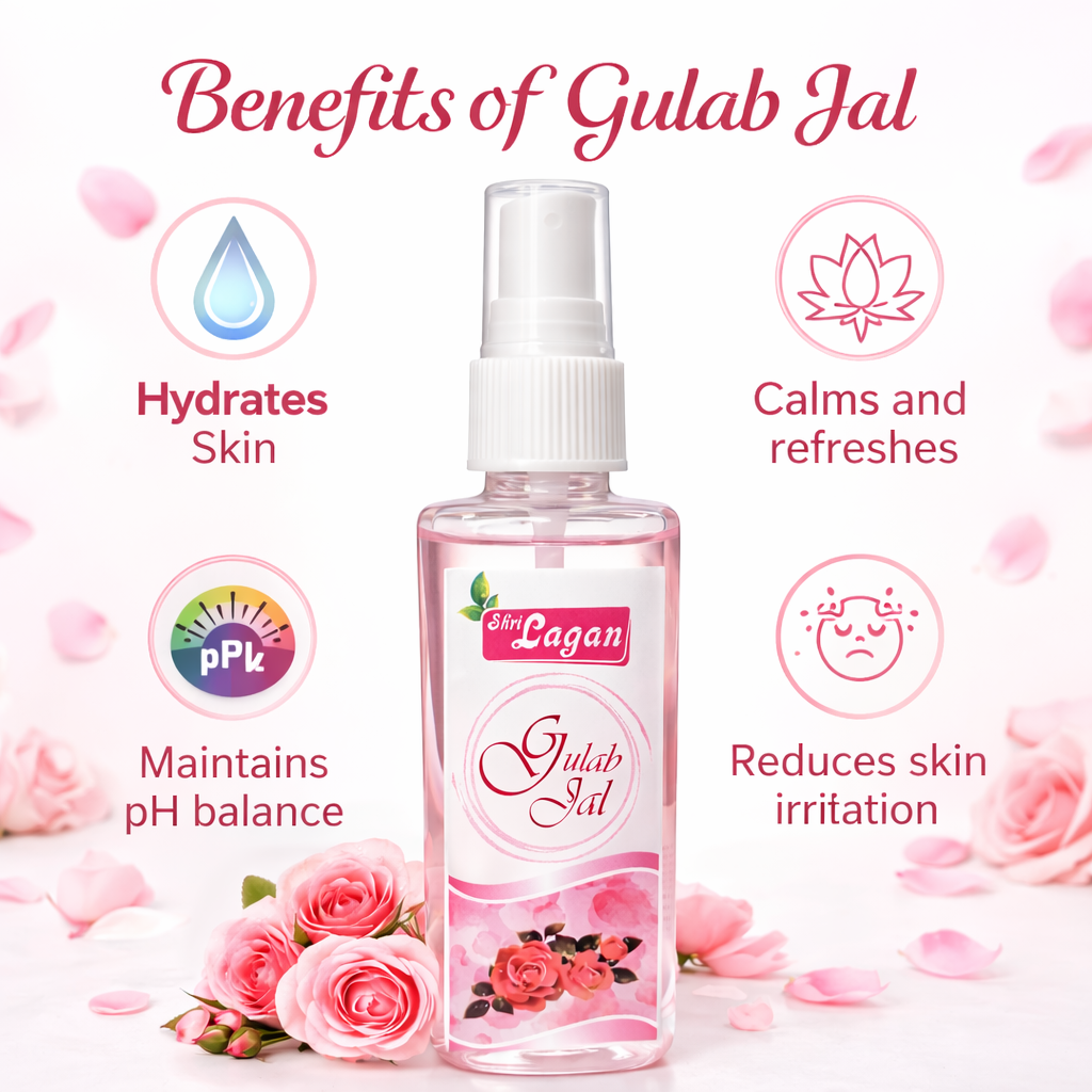 Rose Water- Shri Lagan's Pure Herbal Gulabjal for Glowing Skin- 125ml