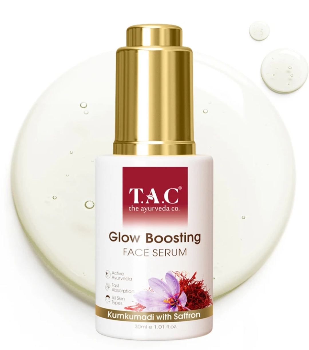 Face Serum- T.A.C Ayurvedic Glow Boosting Face Serum with Kumkumadi & Saffron 30ml