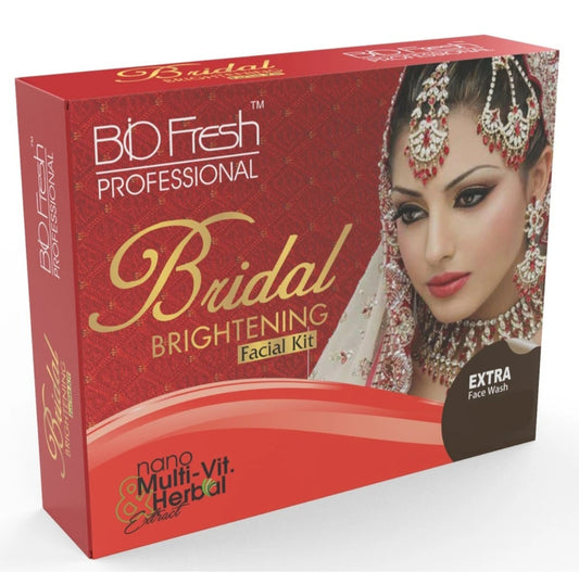Facial Kit- Biofresh Professional's BRIDAL Brightening 4 Steps (1. Exfoliate, 2. Gel, 3. Nourish and 4. Enhance) Facial Kit 60ml (Face Wash Worth Rs.65/- Free within the Kit