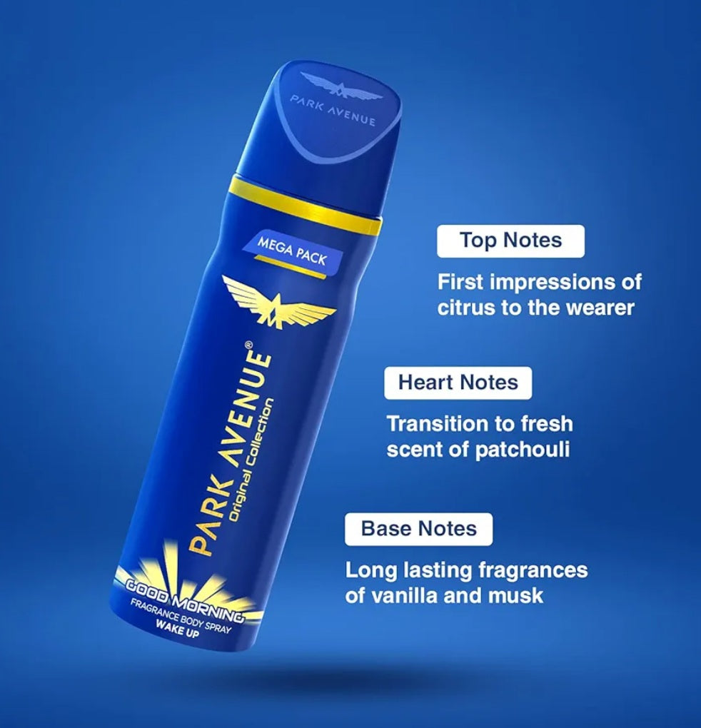 Perfumes & Deodorants- PARK AVENUE Original Collection GOOD MORNING Wake-Up Fragrance Body Spray 150ml