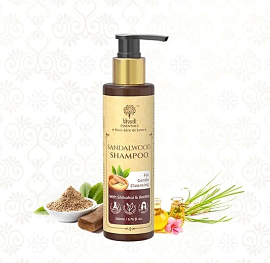 Shampoo and Conditioner- Khadi Natural's Sandalwood Shampoo with Shikakai & Reetha for Gentle Cleansing 200ml