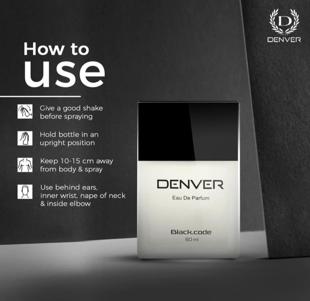 Perfumes & Deodorants- DENVER Black.Code Perfume Natural Perfume Spray 60ml