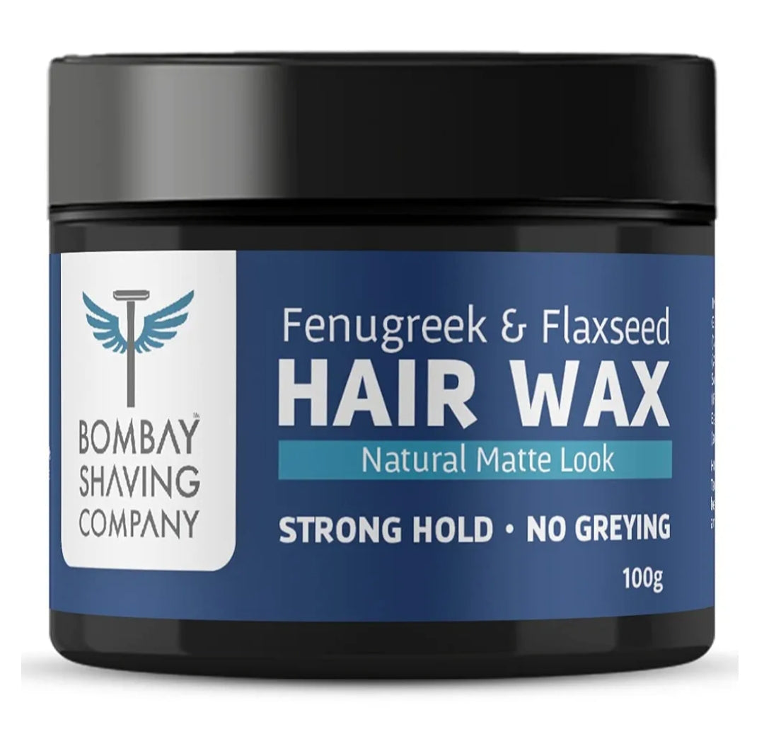 Men's Shaving, Styling and Grooming- Bombay Shaving Company's Natural Matte Look Hair Styling Wax enriched with Fenugreek & Flaxseed for Strong Hold & No Greying 100gm