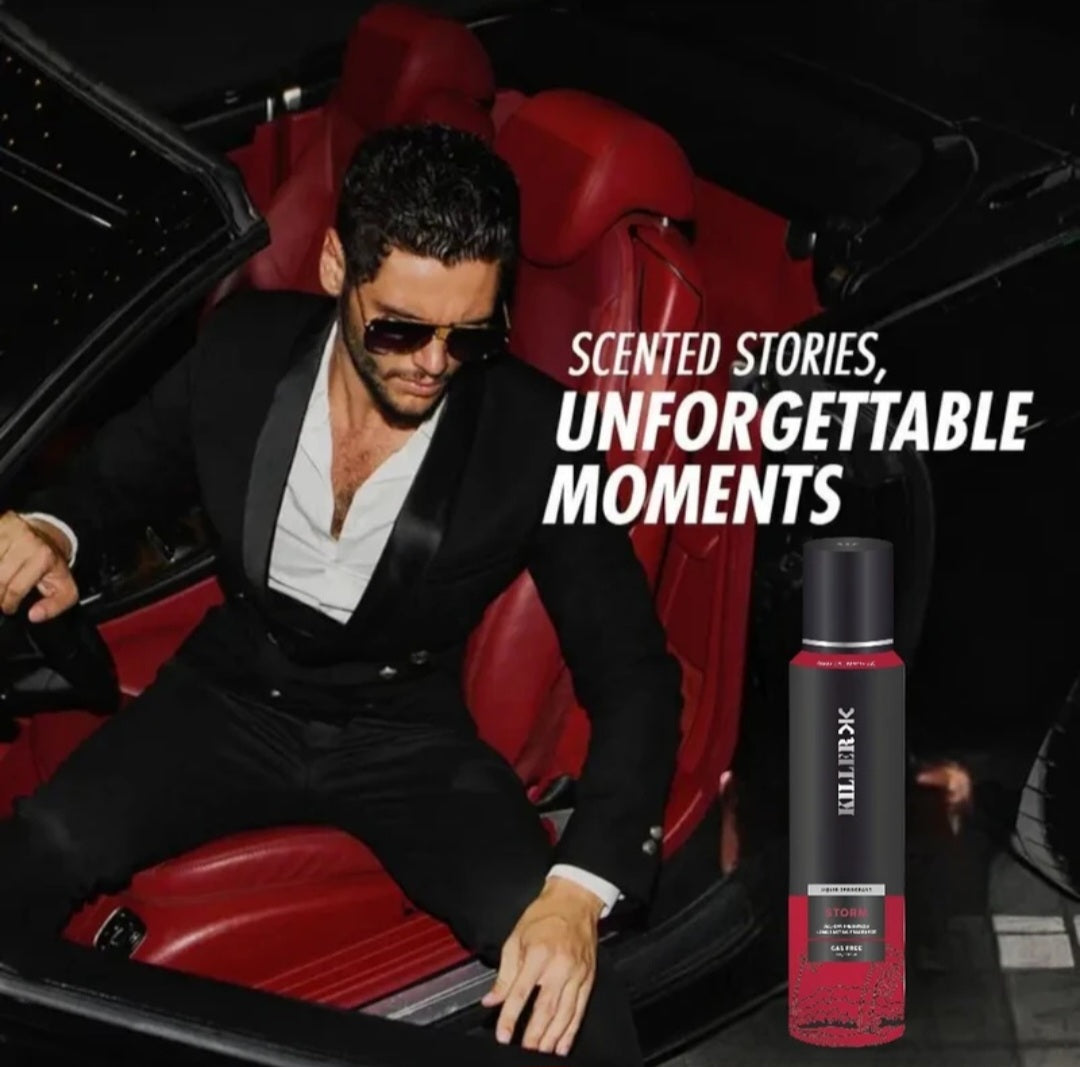 Perfumes & Deodorants- KILLER STORM Gas Free Liquid Deodorant for All Day Freshness and Long Lasting Fragrance 150ml