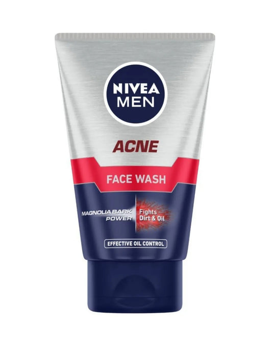 Face Wash- NIVEA Men Acne Control Face Wash with Magnolia Bark, Menthol and Green Tea which Fights with Dirt & Oil and Removes Impurities 50gm